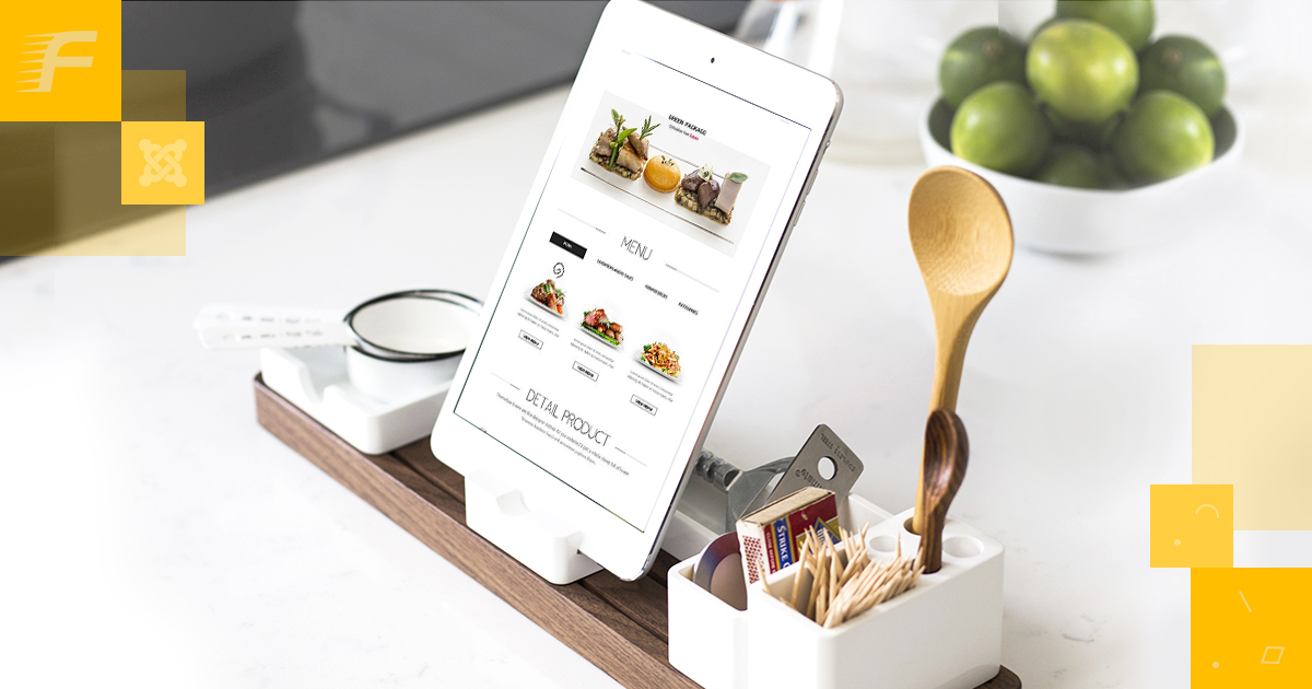 The design and structure of the menu on the website restaurant or cafe Fastw3b