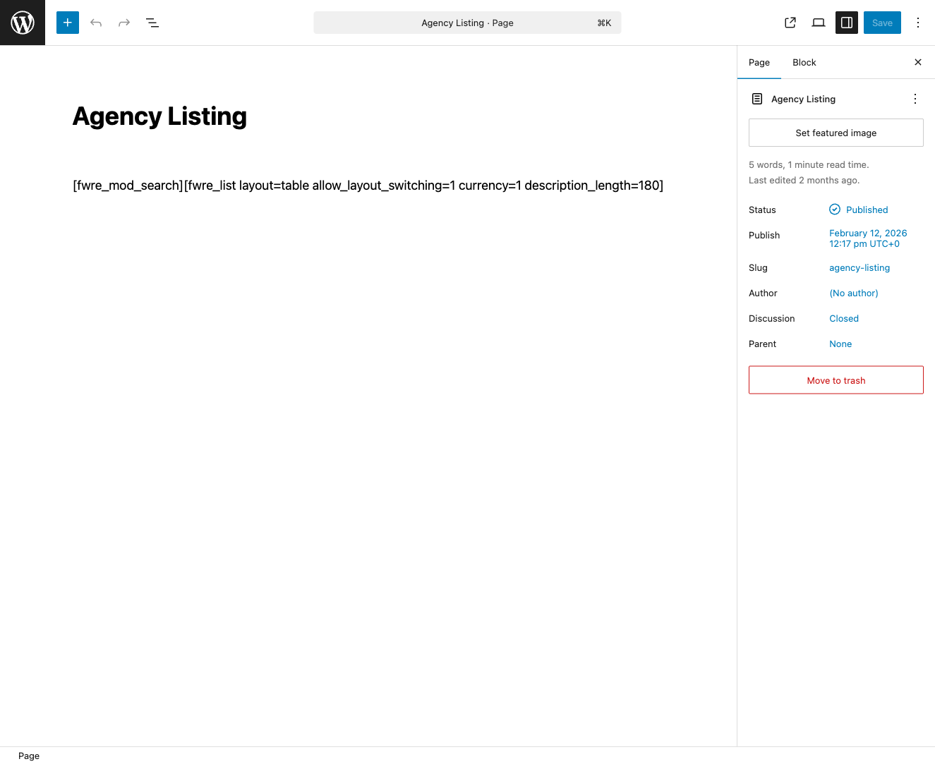 Joomla menu item type selector showing FW Real Estate options