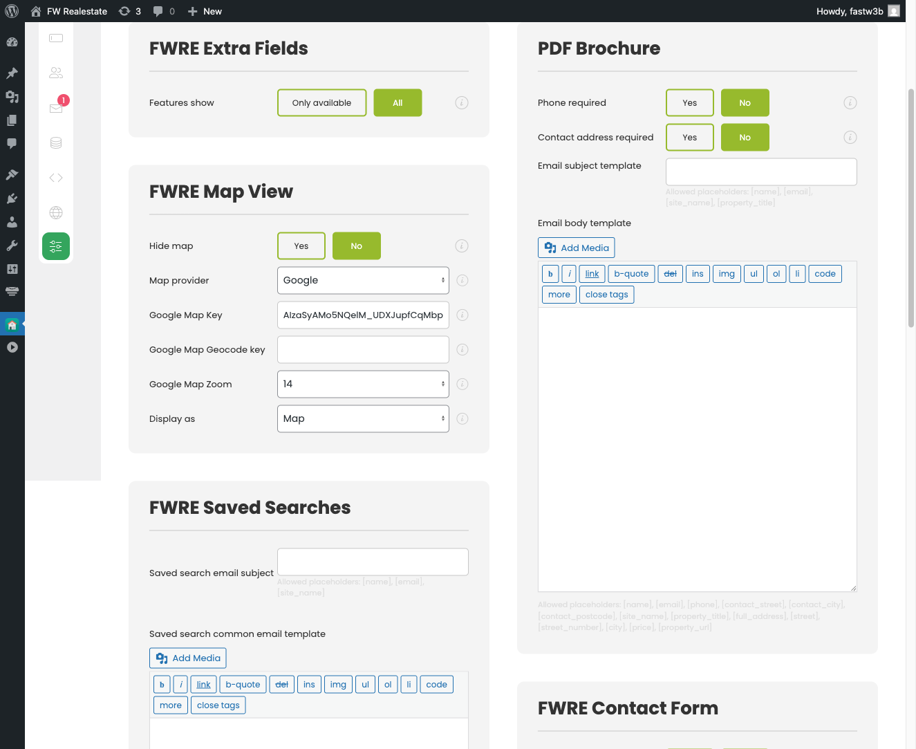 Addons tab showing plugin settings cards